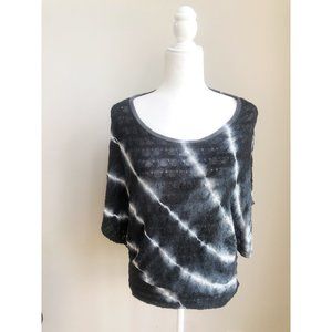 Scent Black & White Tie Dye Knit Top Soft Size Small